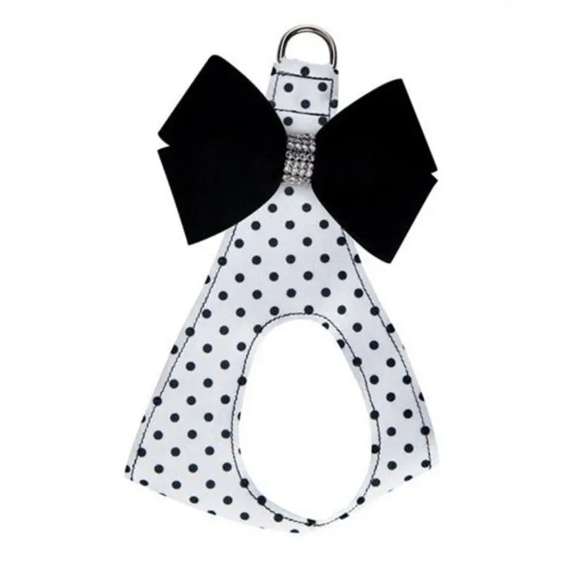 Susan Lanci Black and White Polka Dot Nouveau Bow Step in Harness