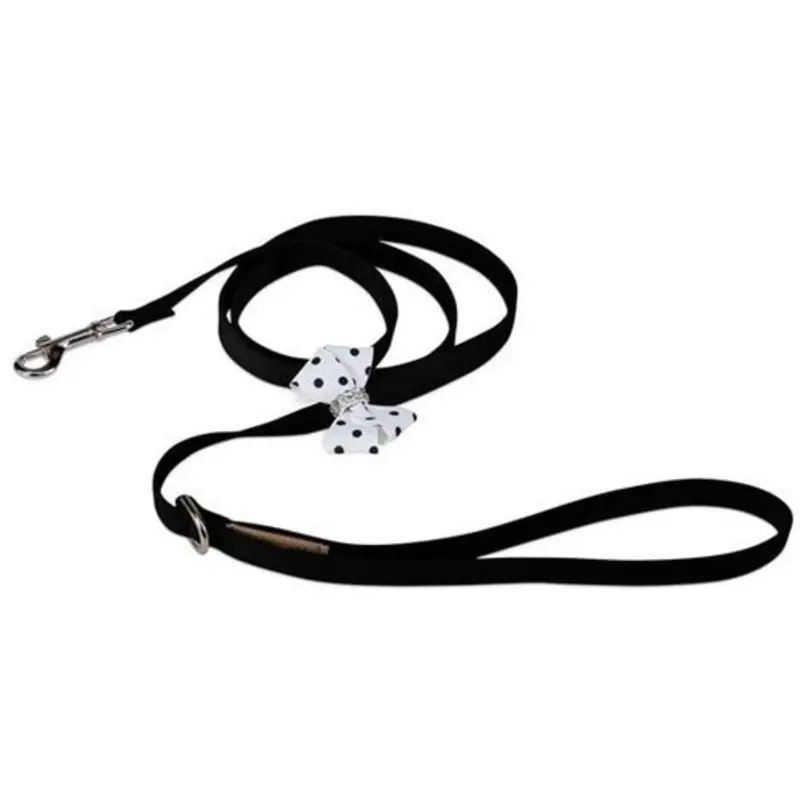 Susan Lanci Black & White Polka Dot Nouveau Bow Leash