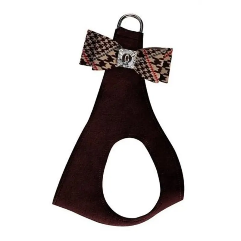 Susan Lanci Chocolate Glen Houndstooth Big Bow with Chocolate Step In Harness