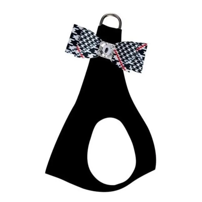 Susan Lanci Classic Glen Houndstooth Big Bow with Black Step In Harness