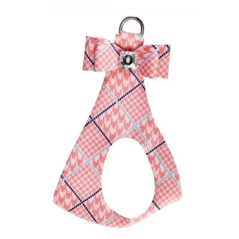 Susan Lanci Peaches N Cream Glen Houndstooth Big Bow Step In Harness
