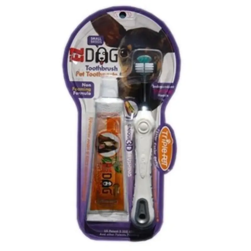Triple Pet Toothbrush Kit for Small Breeds