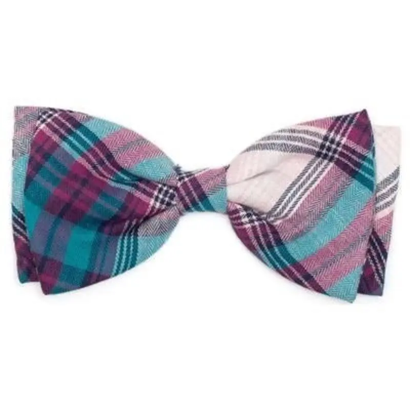Plaid Bow Tie - Teal And Purple