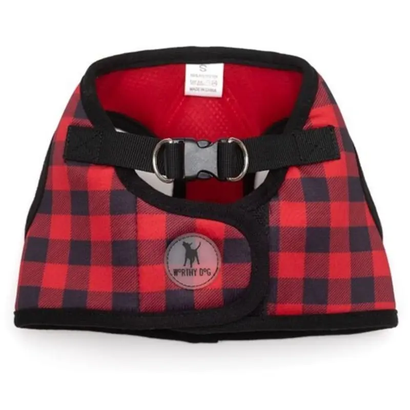 Sidekick Printed Buffalo Plaid Harness - Red