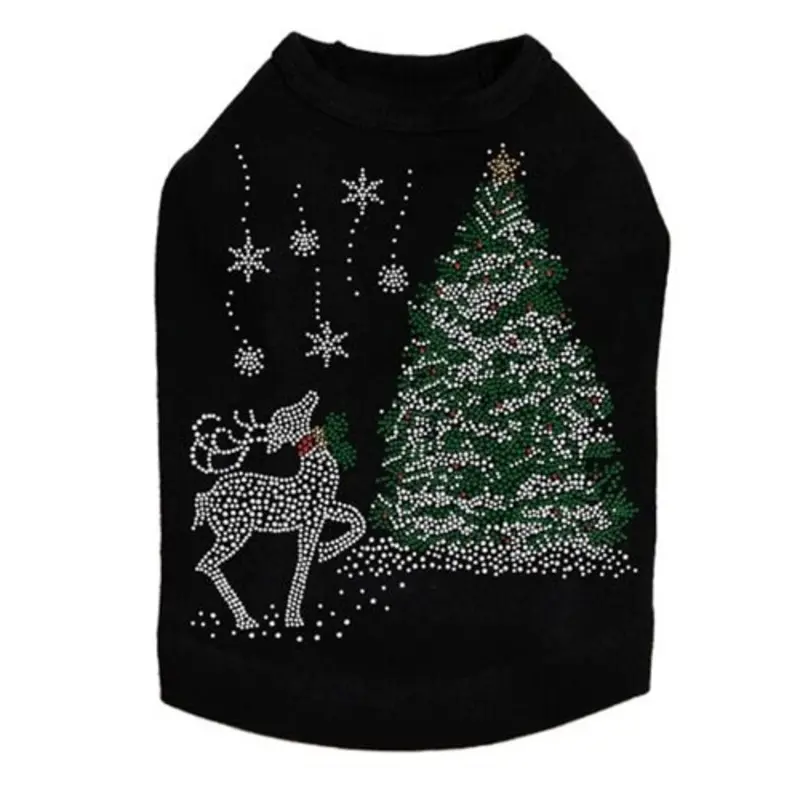 Christmas Tree with Reindeer Dog Tank - Many Colors