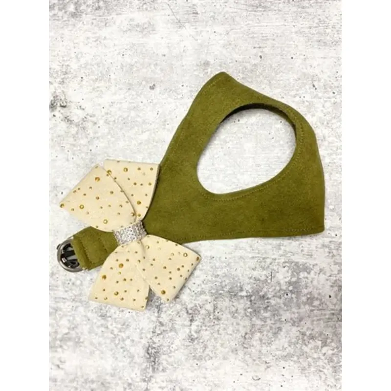 Susan Lanci Olive with Gold Stardust Doe Nouveau Bow Step in Harness
