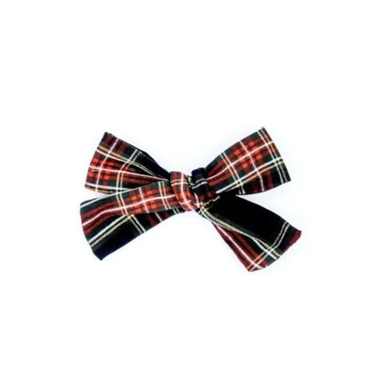 Classic Linen Hair Bow - Tartan