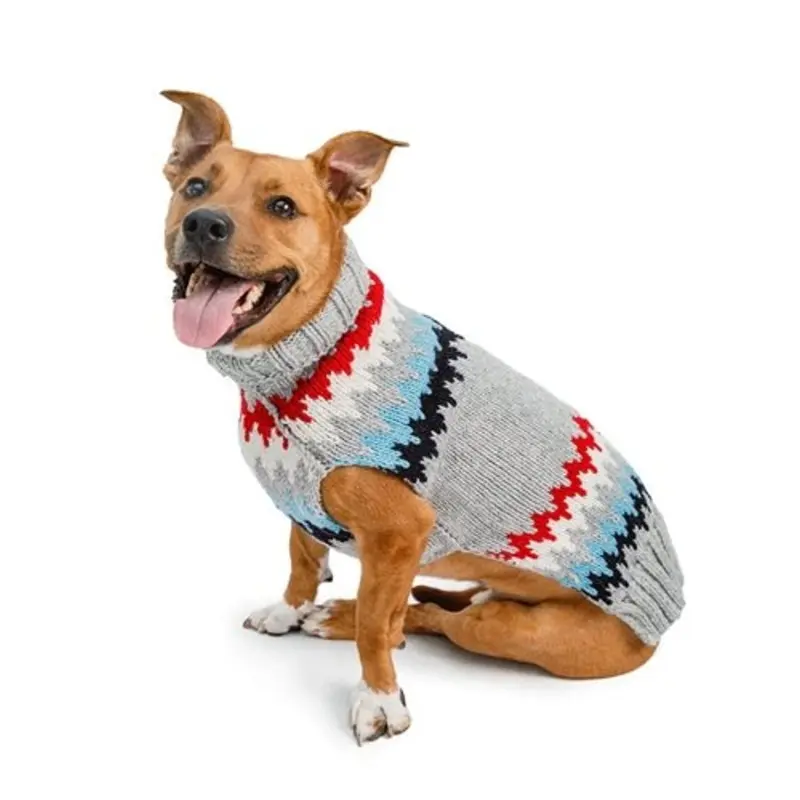 Grey Chevron Dog Sweater