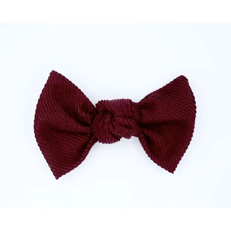 Corduroy Hair Bow - Rosewood