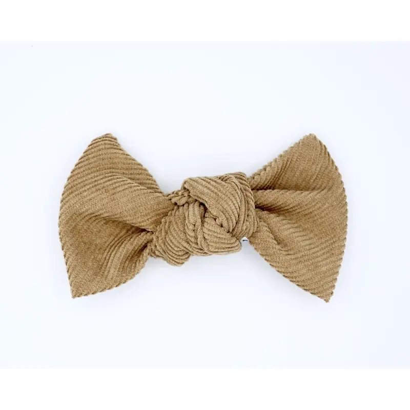 Corduroy Hair Bow - Caramel