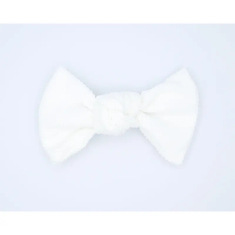 Corduroy Hair Bow - Snow White