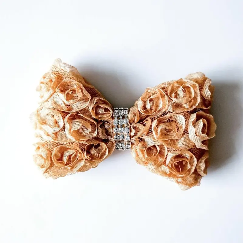 Furever Roses Hair Bow - 24k