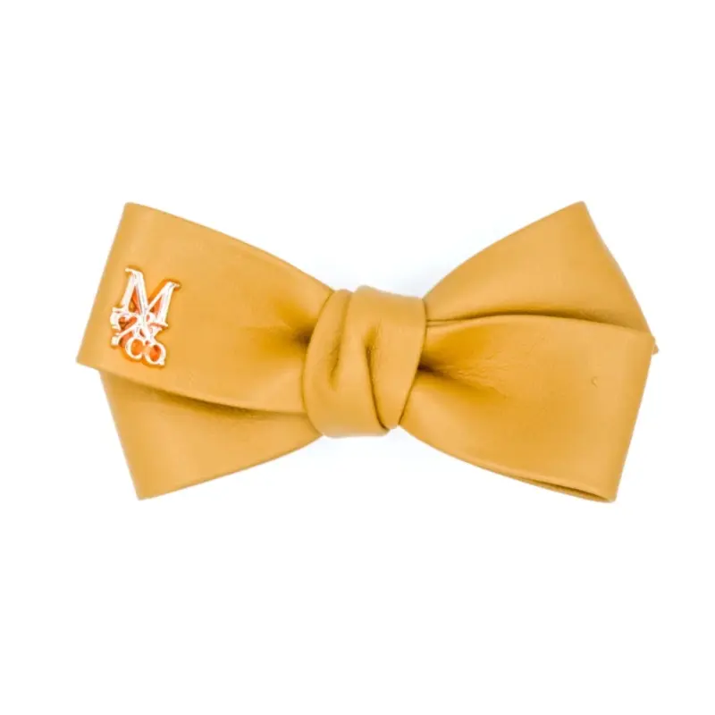 Vegan Leather Twist Hair Bow - Sunshine