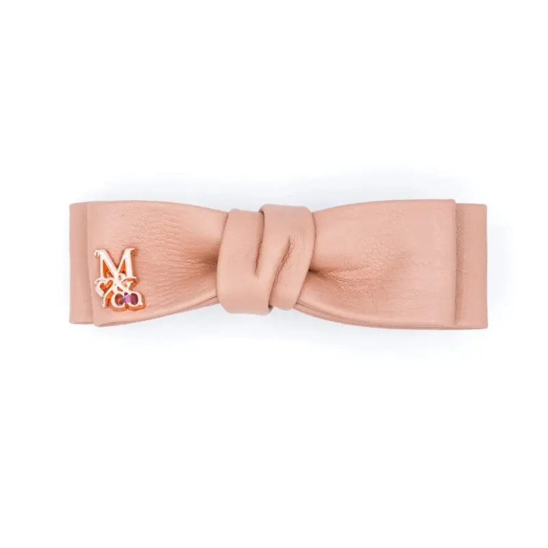 Vegan Mini Leather Hair Bow - Just Peachy