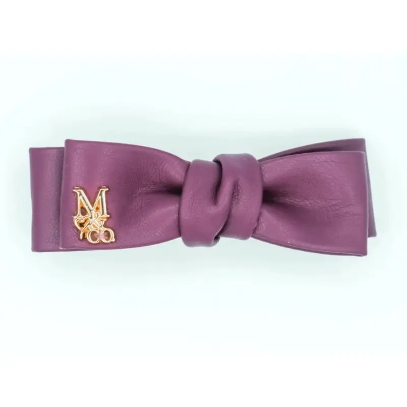 Vegan Mini Leather Hair Bow - Lavender