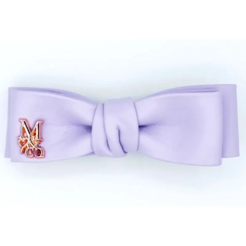 Vegan Mini Leather Hair Bow - Spring Lilac