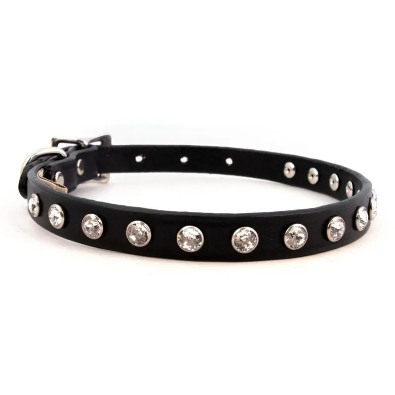 Black Madison Collar with 1 Row Swarovski Crystals
