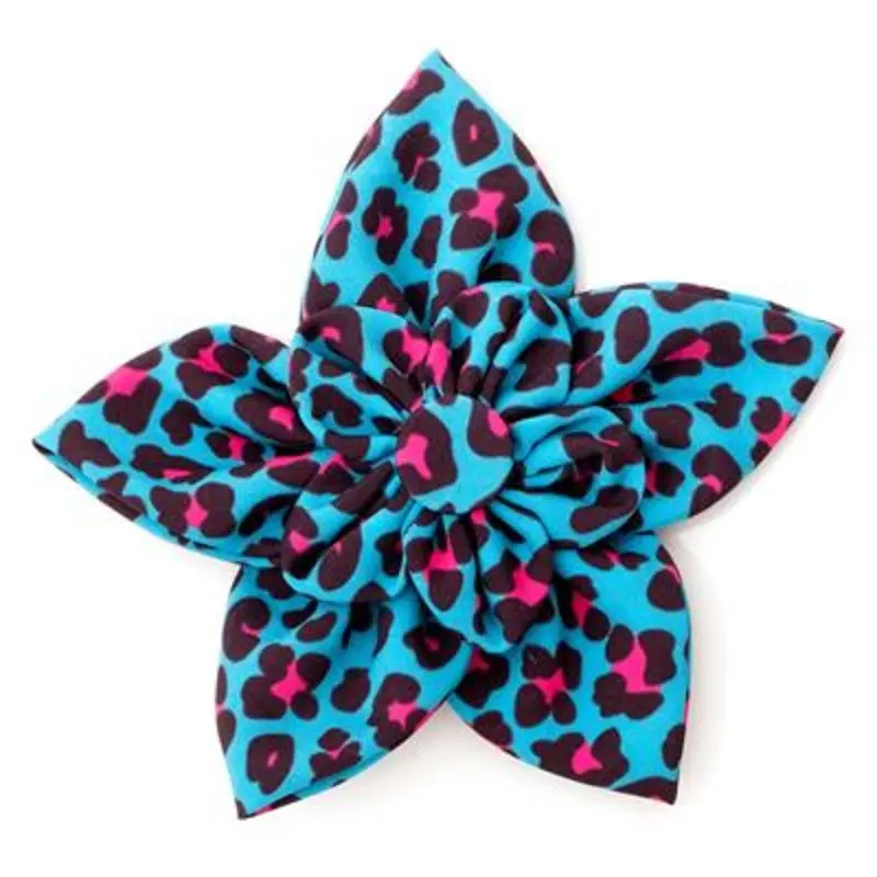Leopard Teal/Pink Flower Slider
