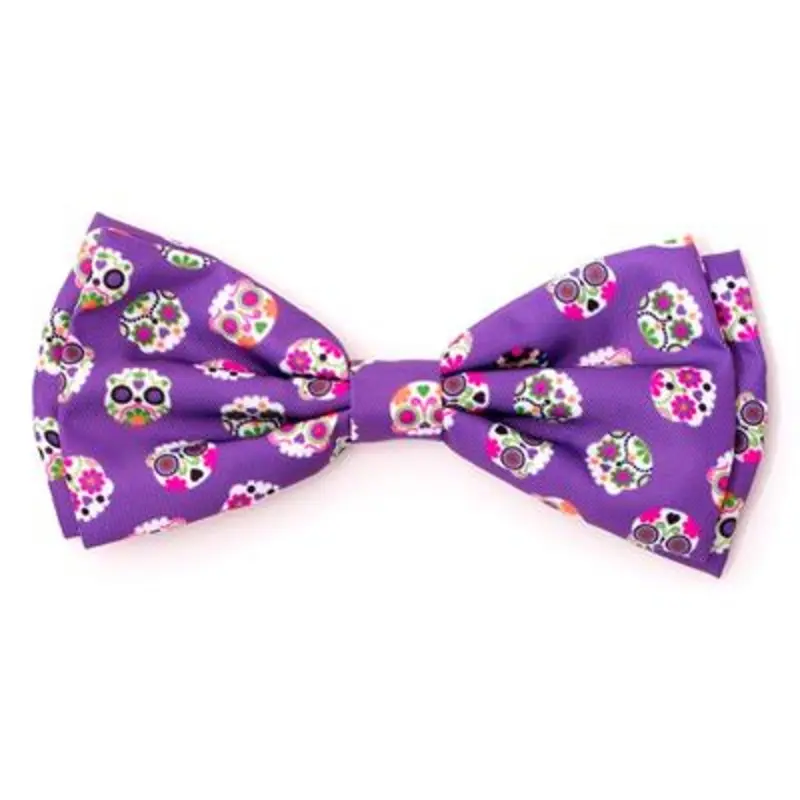 Skeletons Purple Bow Tie