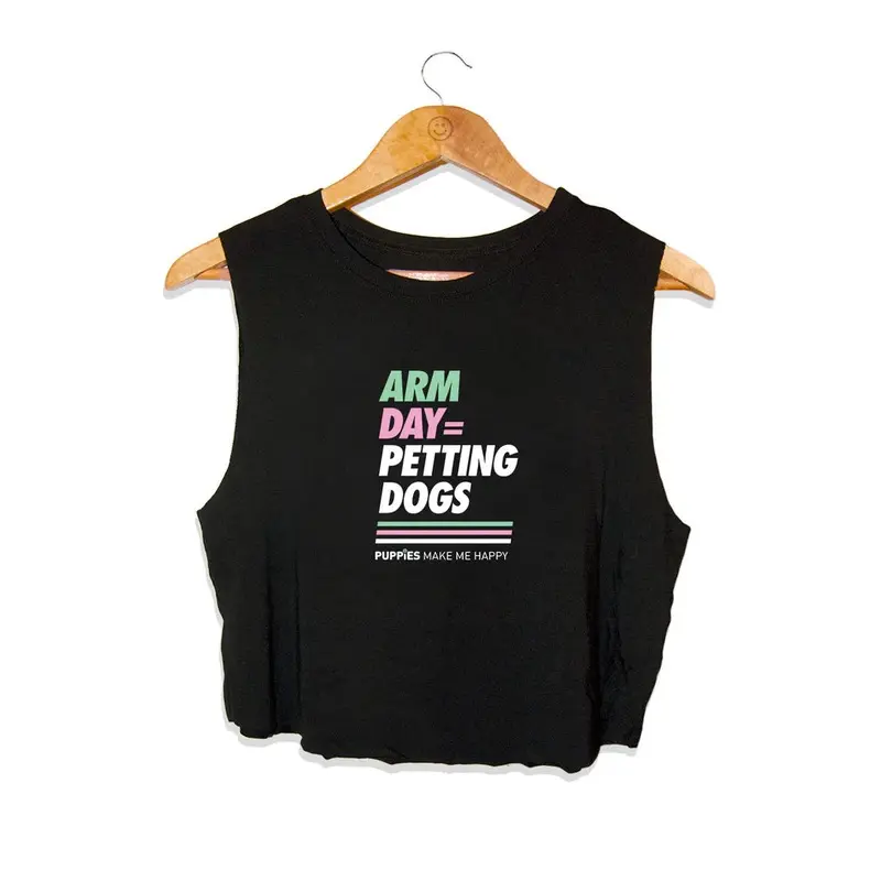 Arm Day Crop Top in Black | Gift for Dog Lovers & Dog Moms