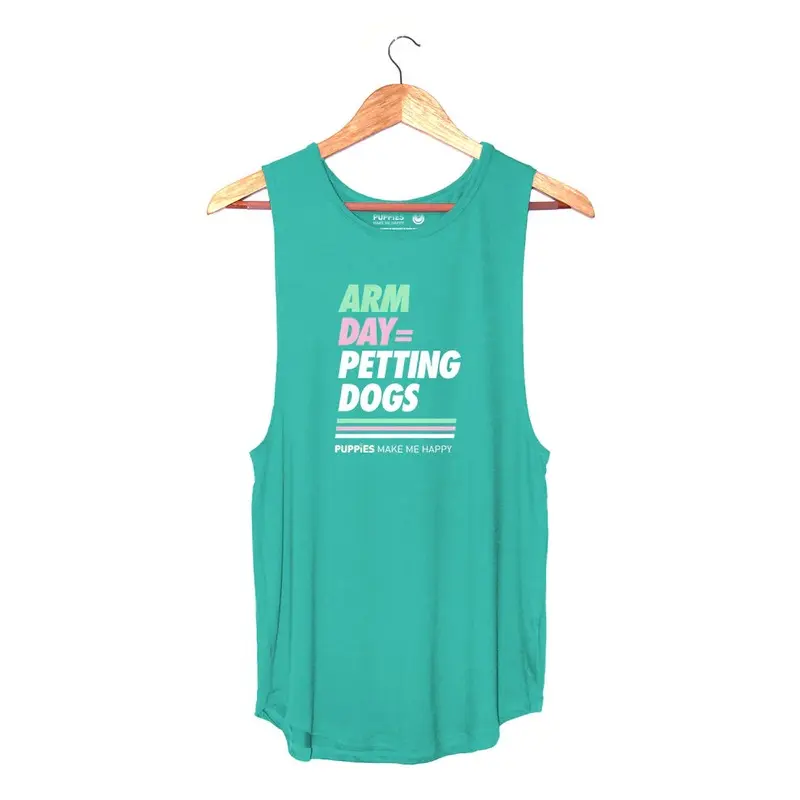 Arm Day = Petting Dogs | Puppies Soft Women's Sleeveless Tank