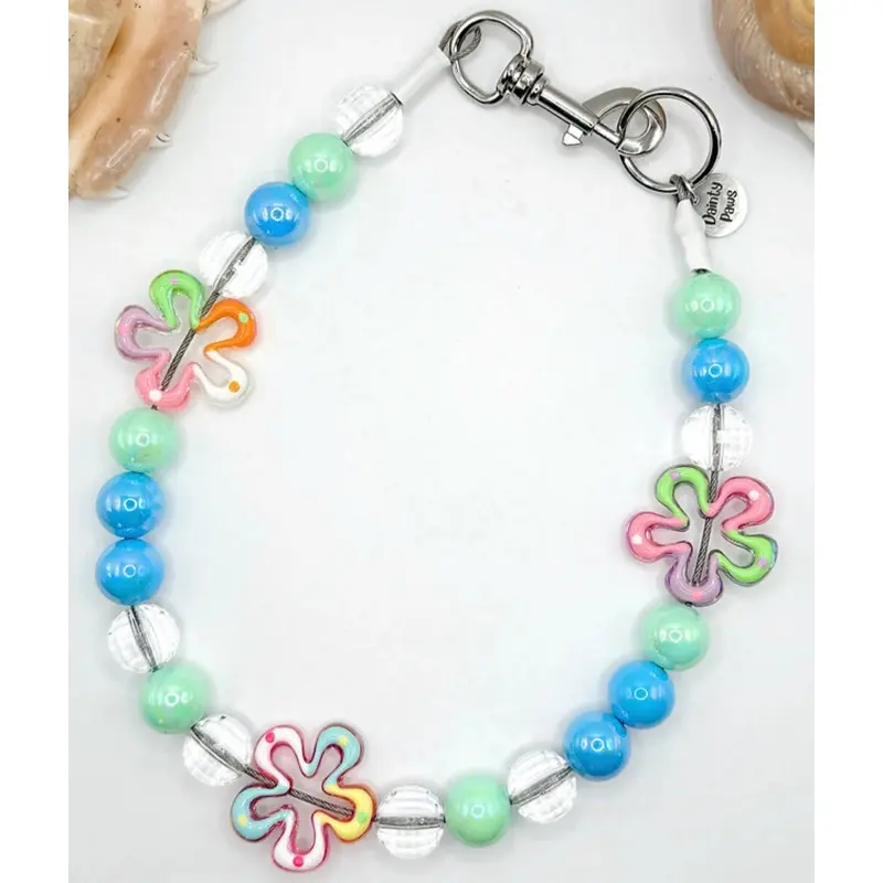 Bikini Bottom Blue Beaded Pet Collar