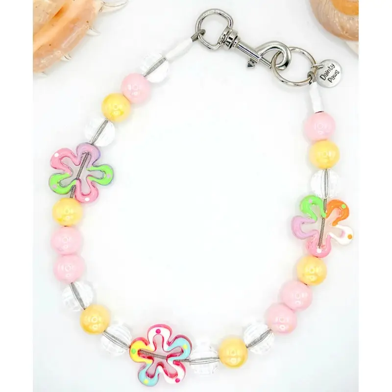 Bikini Bottom Pink Beaded Pet Collar