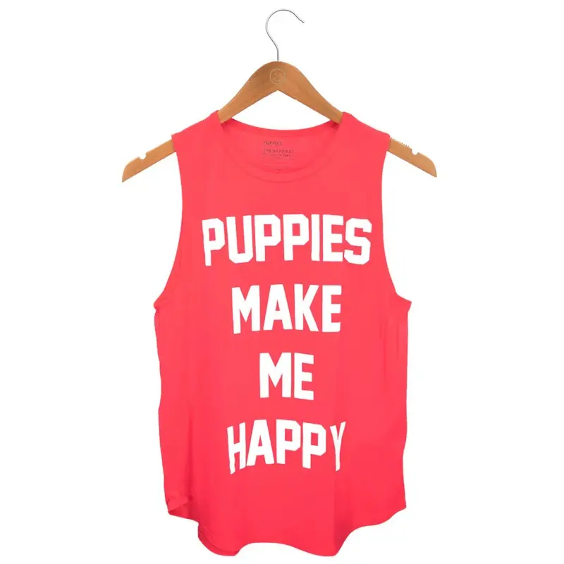 Puppies Make Me Happy | Puppies Soft Women's Sleeveless Tank