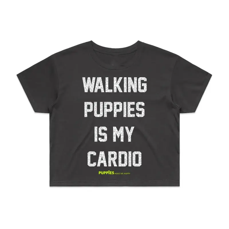 Walking Puppies is My Cardio Leopard Print in Black