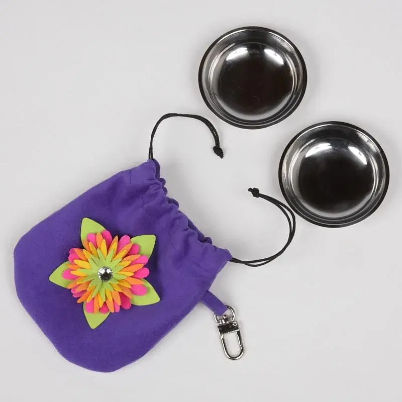 Susan Lanci Island Flower Collection Travel Pouch with Bowls in Many Colors