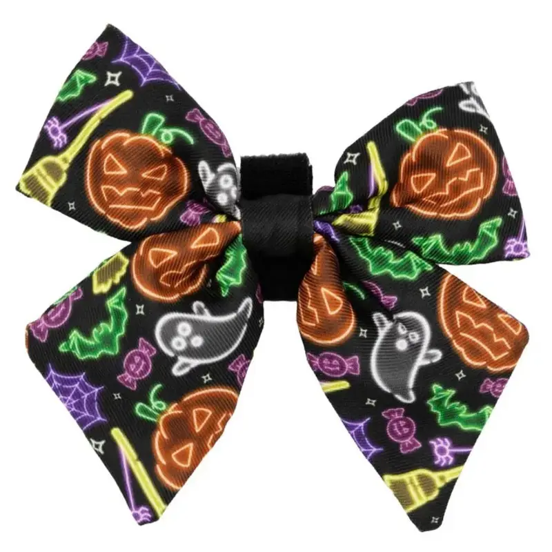 Dog Sailor Bow Collar Slider -Neon Frights