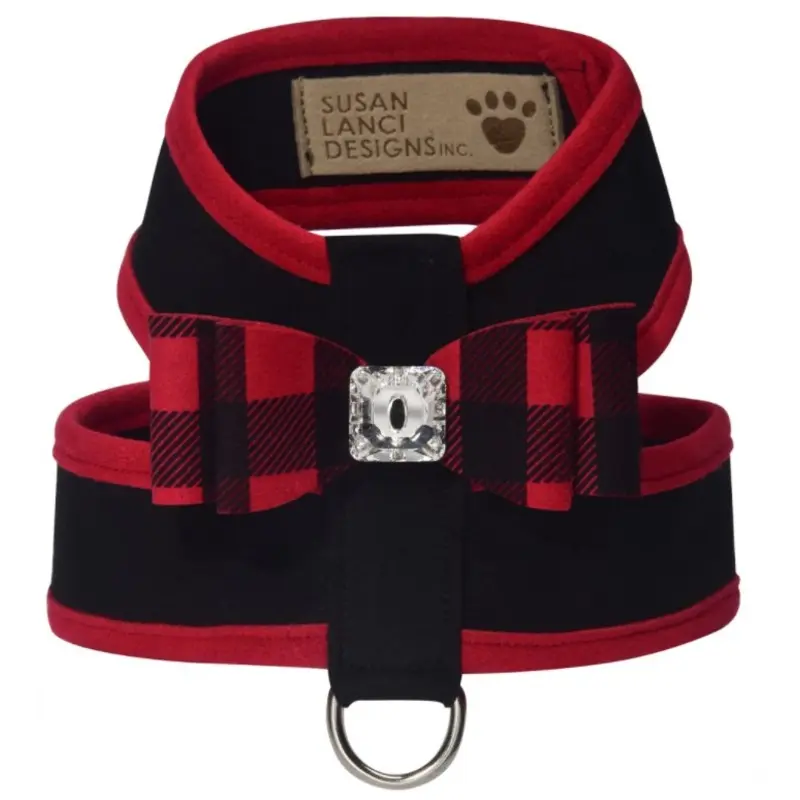 Susan Lanci Tinkie Harness With Red Gingham Big Bow
