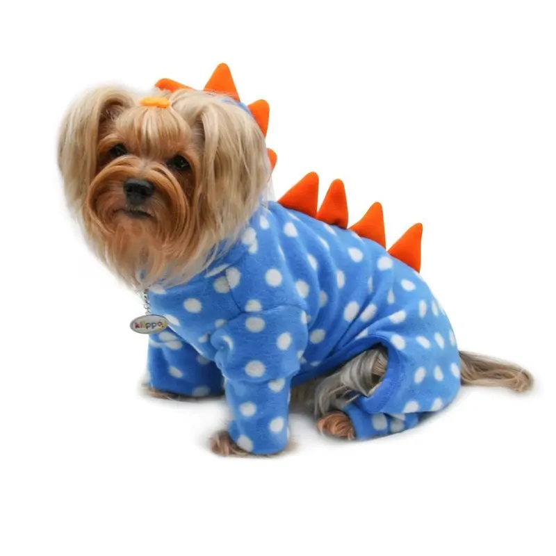 Polka Dots Dino Fleece Hooded Bodysuit
