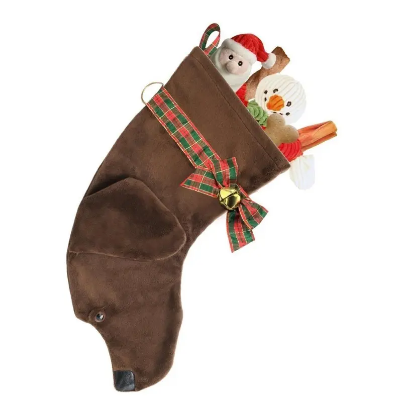 Chocolate Labrador Decorative Dog Christmas Stocking