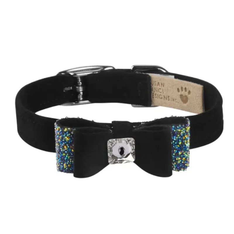 Susan Lanci AB Crystal Stellar Big Bow Collar in Black