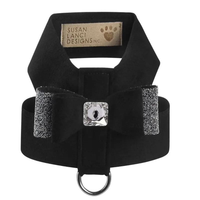Susan Lanci Crystal Stellar Big Bow Tinkie Harness in Black