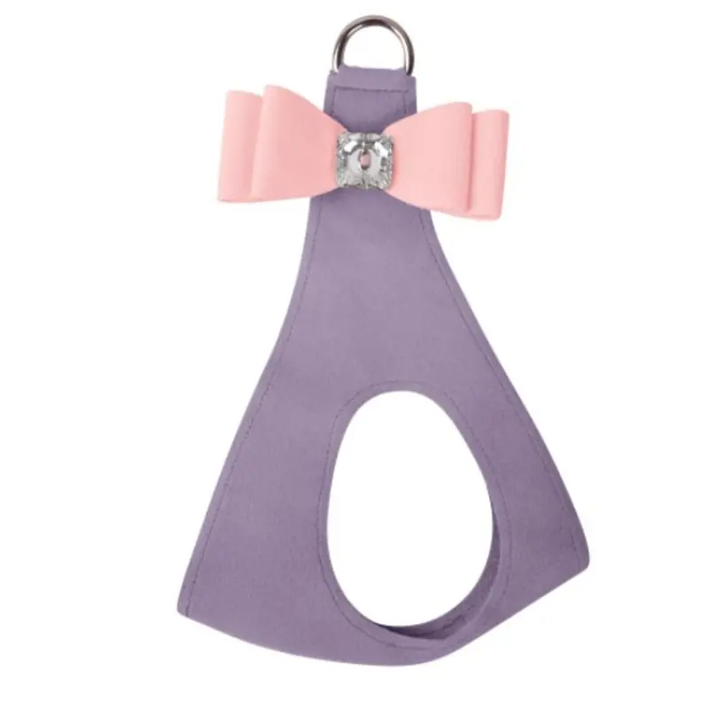 Susan Lanci French Lavender Step in Harness with Puppy Pink Big Bow
