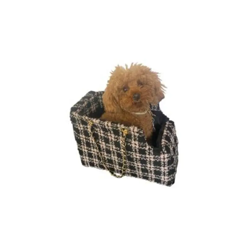 Kate Carrier in Quilted Pink and Black Plaid with Chain Straps