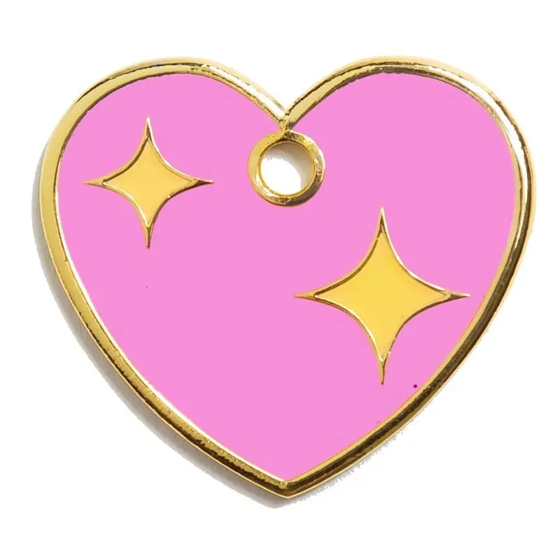 Pink Heart Pet ID Tag