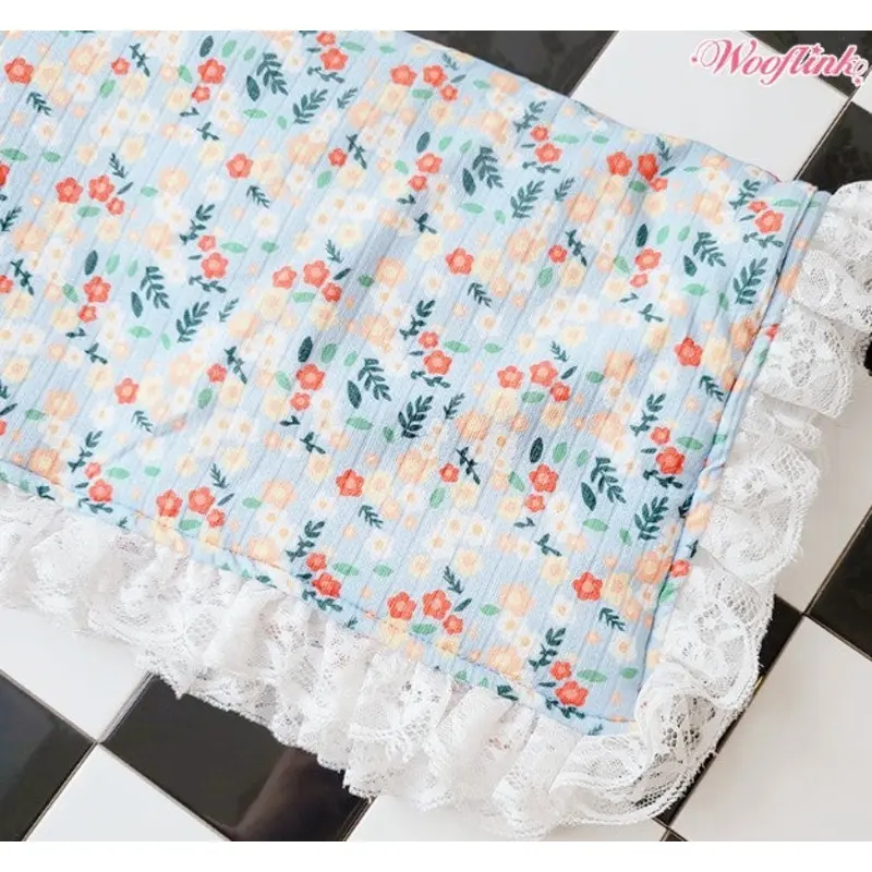 Wooflink Blooming Flowers Blanket - Blue