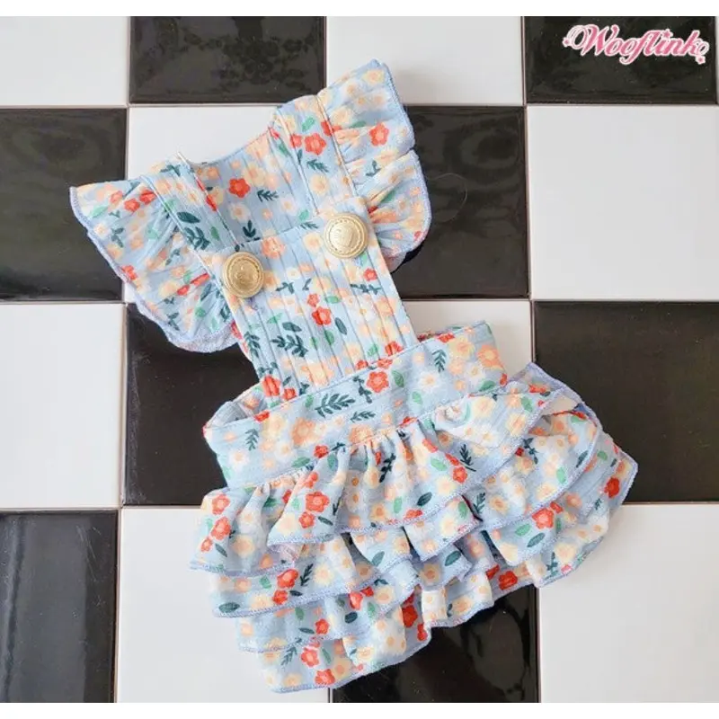 Wooflink Blooming Flowers Dress - Blue