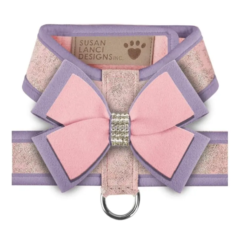 Susan Lanci Glitzerati Tinkie Harness with French Lavender and Double Bow