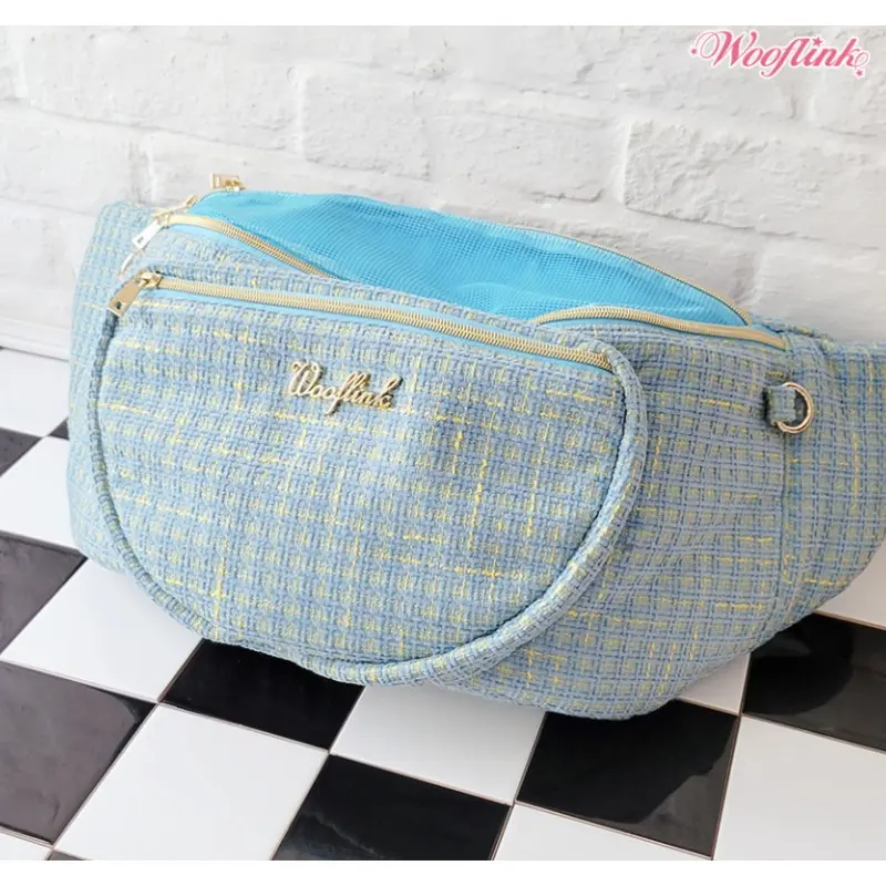 Wooflink Hug Me Bag - Tweed Blue