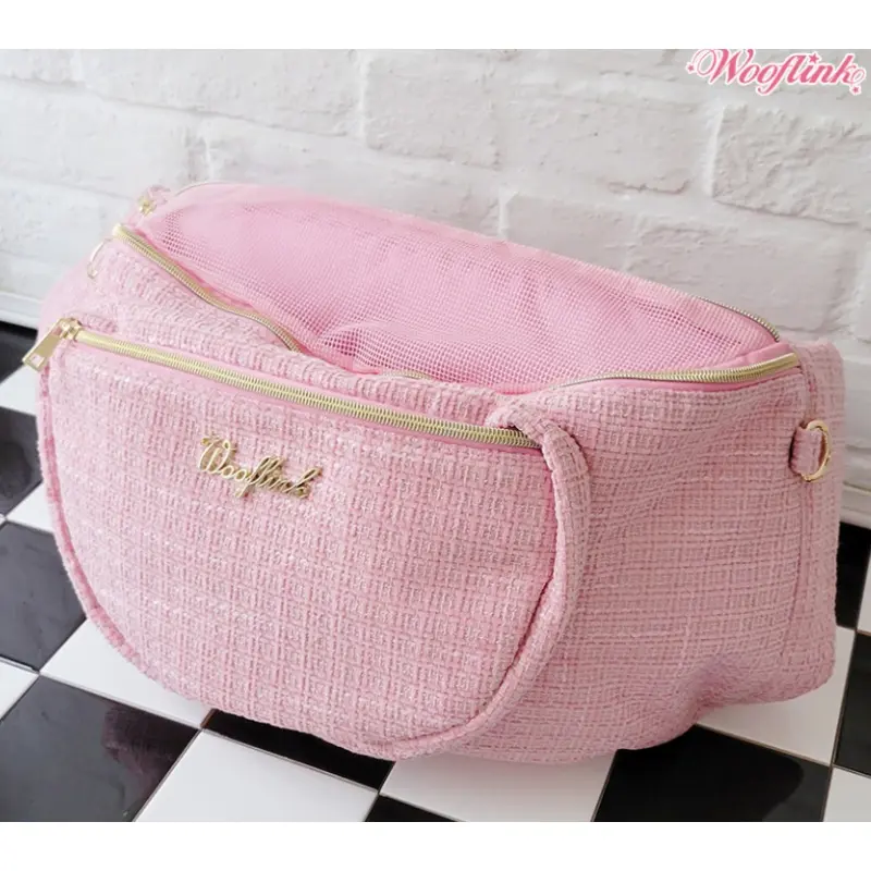 Wooflink Hug Me Bag - Tweed Pink