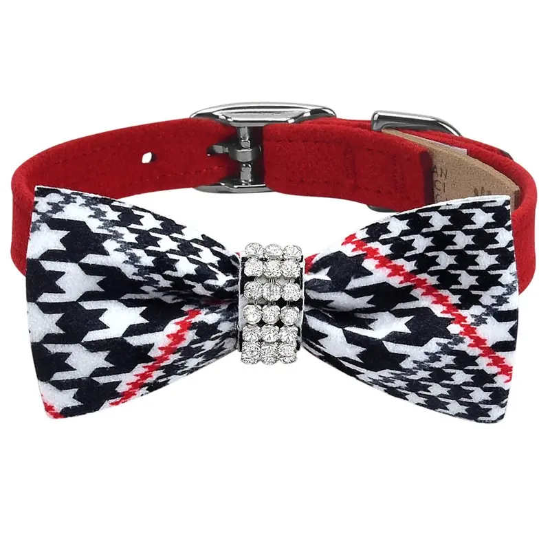 Classic Glen Houndstooth Bow Tie Collar