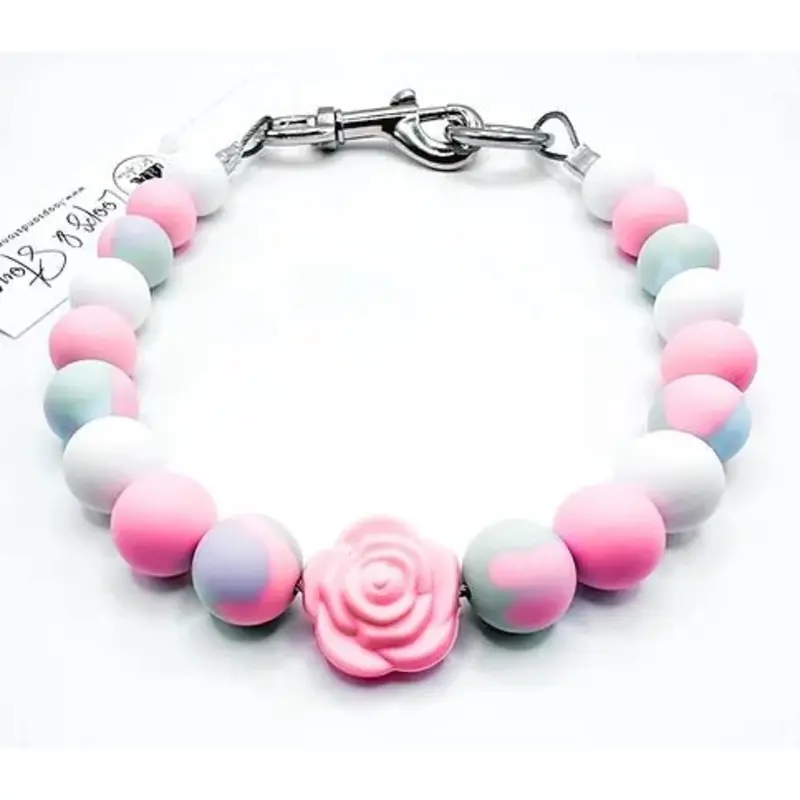 Dainty Rose Beaded Pet Collar