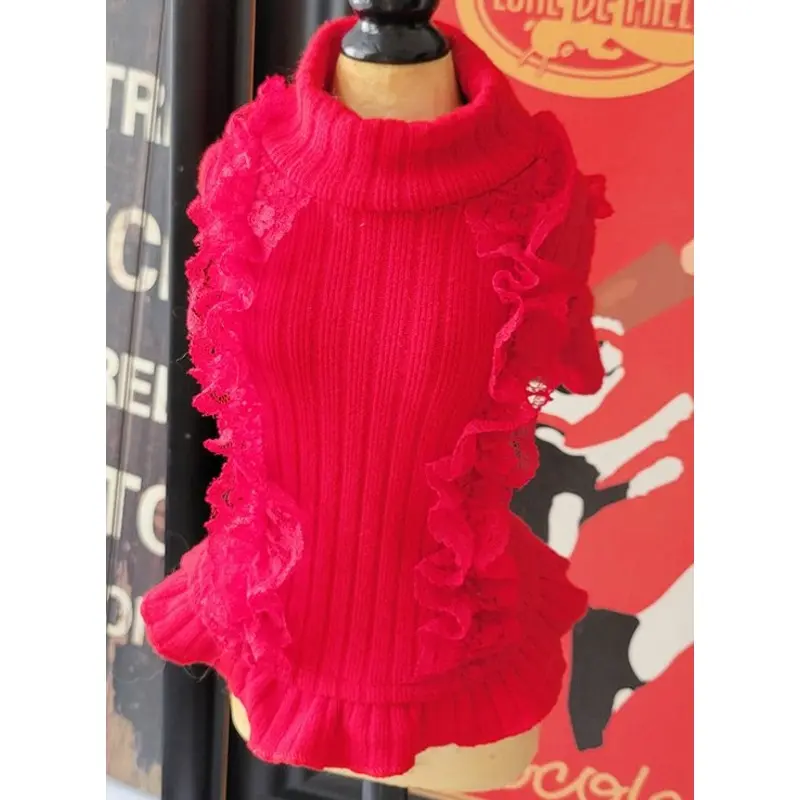 Wooflink Holiday Ready Turtleneck in Red