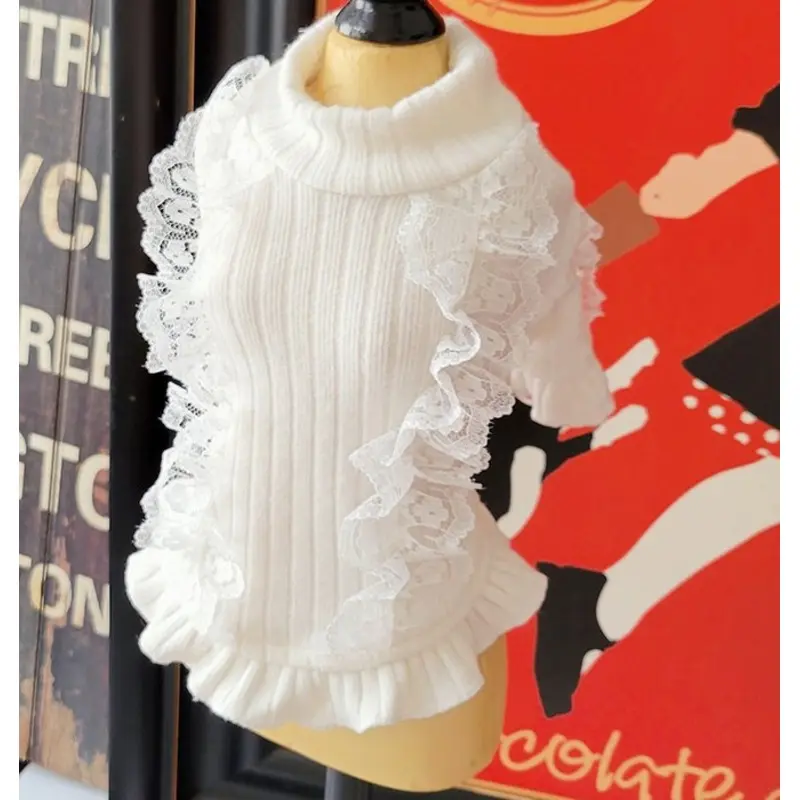 Wooflink Holiday Ready Turtleneck in White