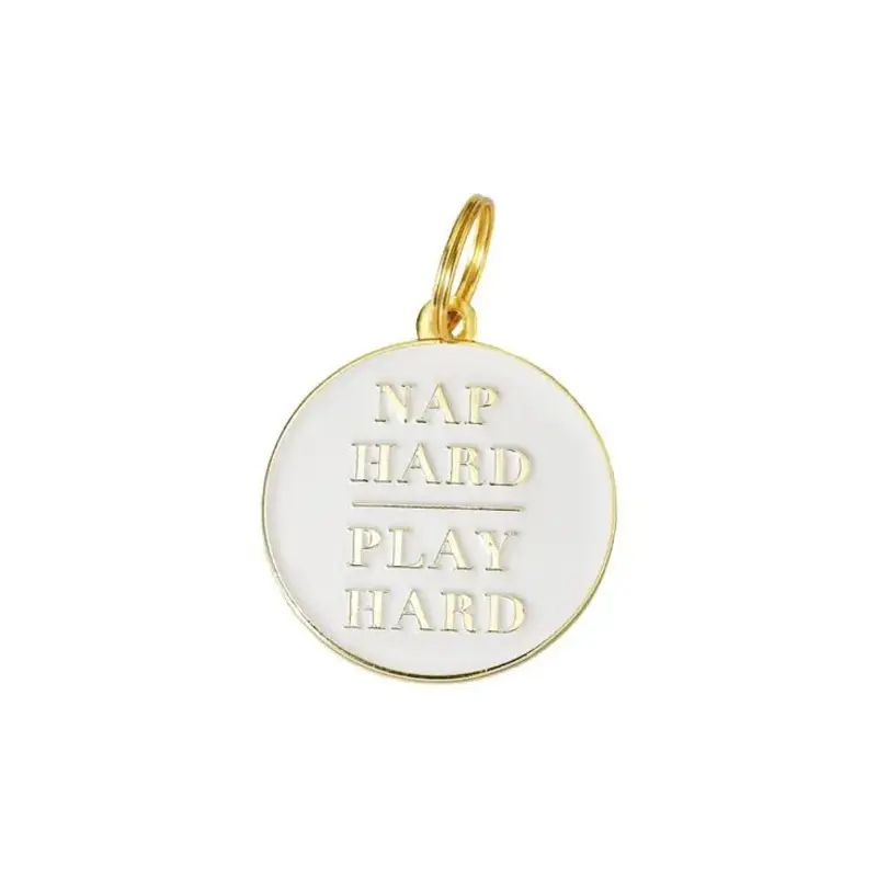 Nap Hard Play Hard Pet ID Tag