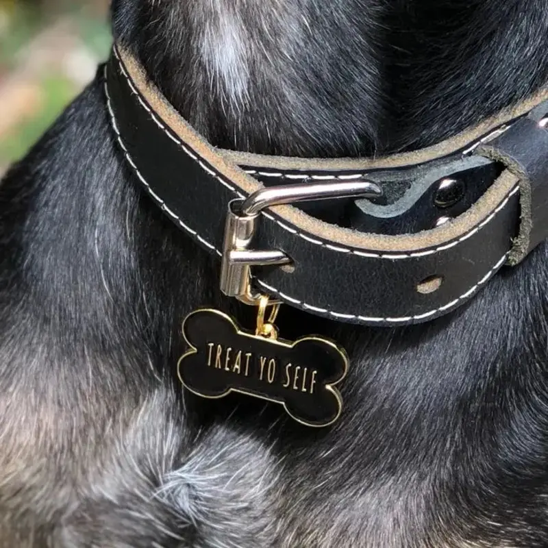 Treat Yo Self Pet ID Tag in Black